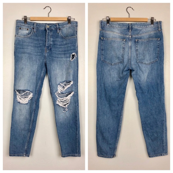 Topshop Denim - Topshop Moto Hayden High Waisted Distressed Jeans